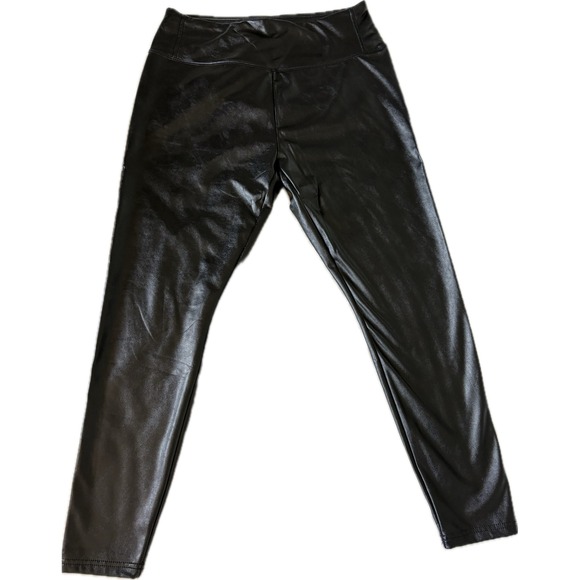 NWOT BP Women's XL Black Faux Leather High Waist Leggings - Picture 1 of 10